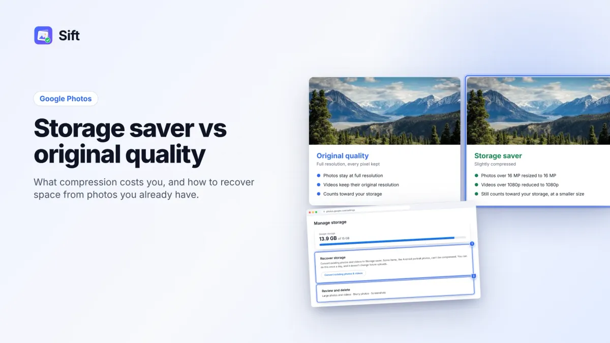 Storage Saver vs Original Quality in Google Photos: Which to Choose (and How to Recover Space)